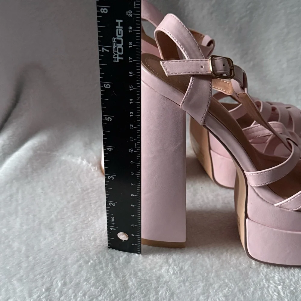 Lady GoDiva Elegant Pink Platform Heels Shoes Women’s Size 7 Hippie Y2K‎